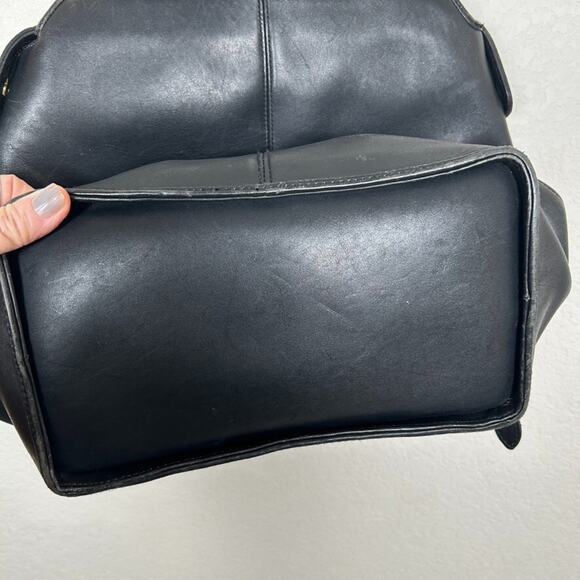 Etienne Algner Black leather shoulder bag Bohemian Hippie Grunge Hobo Basic - Picture 8 of 13